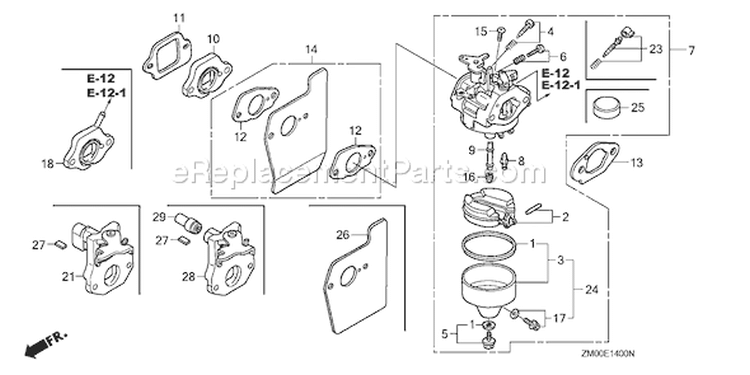 Page C Diagram and Parts List for GCV160A Type RTL1 - VIN# GJAEA-1000001 Honda Engine
