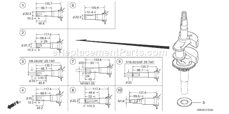 Page G Diagram and Parts List for GCV160A Type RTL1 - VIN# GJAEA-1000001 Honda Engine