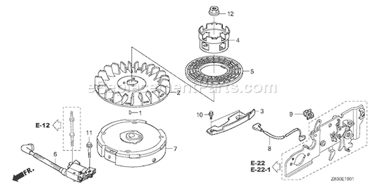 Page R Diagram and Parts List for GCV160LA Type A2R - VIN# GJAEA-5386303 Honda Engine