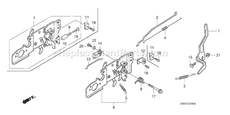 Page H Diagram and Parts List for GCV160LA Type N7A1 - VIN# GJAEA-5386303 Honda Engine