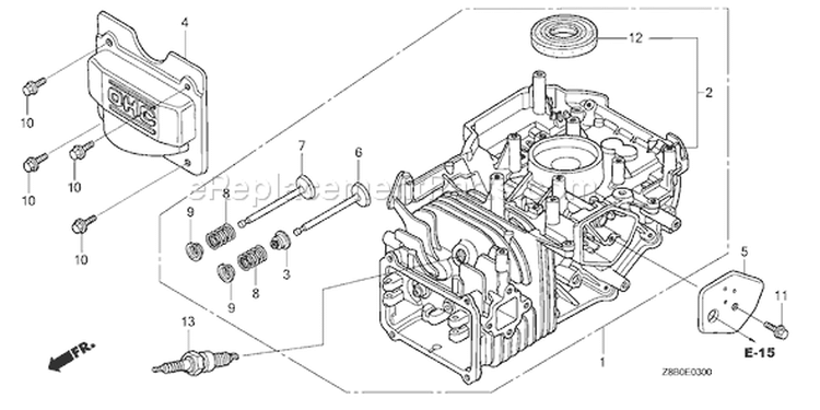 Page L Diagram and Parts List for GCV160LA Type A2R - VIN# GJAEA-5386303 Honda Engine