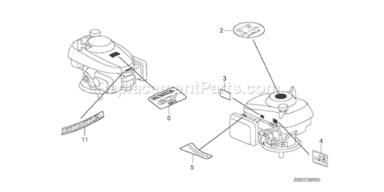 Page S Diagram and Parts List for GCV160LA Type A2R - VIN# GJAEA-5386303 Honda Engine
