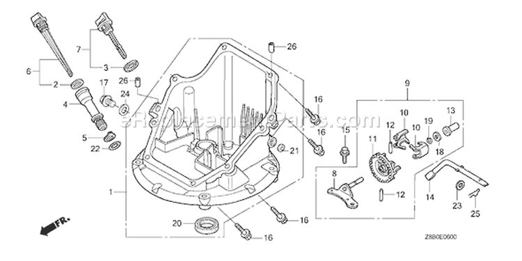 Page W Diagram and Parts List for GCV160LA Type A2R - VIN# GJAEA-5386303 Honda Engine