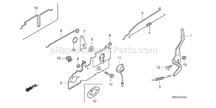 Page H Diagram and Parts List for GCV160LA Type E1A2 - VIN# GJAEA-8018820 Honda Engine