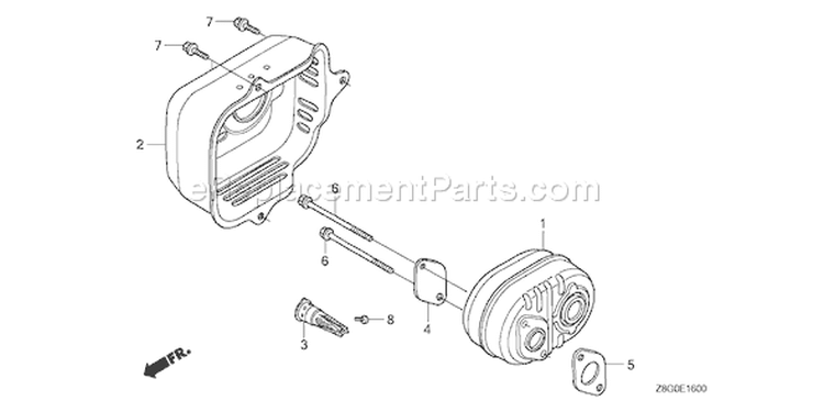 Page J Diagram and Parts List for GCV160LE Type N7A1 - VIN# GJAAE-1000001 Honda Engine