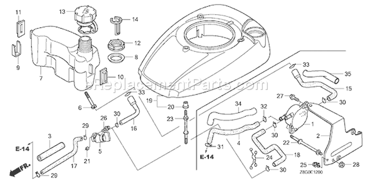 Page G Diagram and Parts List for GCV160LE Type N7A1 - VIN# GJAAE-1000001 Honda Engine