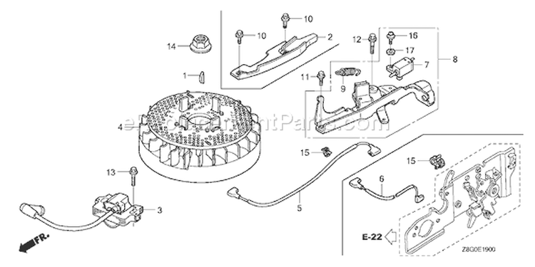 Page H Diagram and Parts List for GCV160LE Type N7A1 - VIN# GJAAE-1000001 Honda Engine