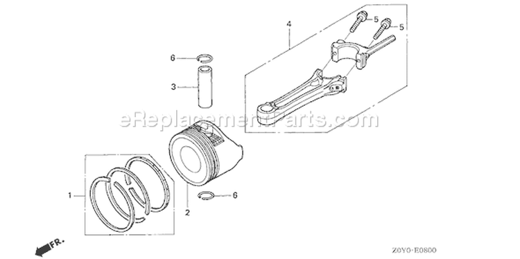 Page M Diagram and Parts List for GCV190A Type S1A - VIN# GJAAA-1000001 Honda Engine
