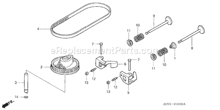 Page B Diagram and Parts List for GCV190A Type S1A - VIN# GJAAA-1000001 Honda Engine