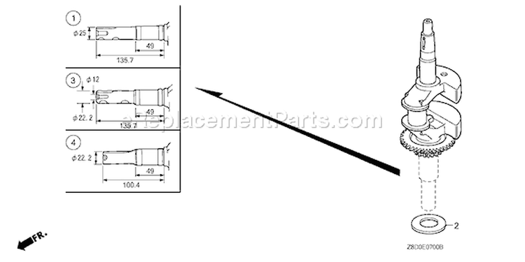 Page E Diagram and Parts List for GCV190LA Type N5AP - VIN# GJAAA-1607129 Honda Engine