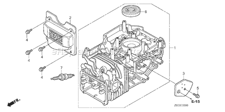 Page F Diagram and Parts List for GCV190LA Type N5AP - VIN# GJAAA-1607129 Honda Engine