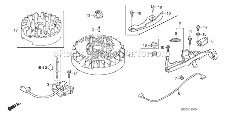 Page H Diagram and Parts List for GCV190LA Type N5AF - VIN# GJAAA-1607129 Honda Engine