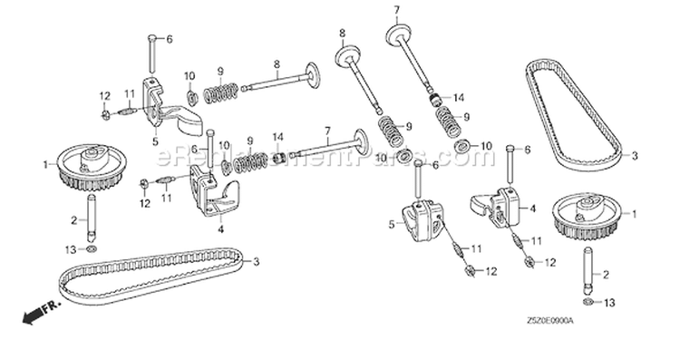 Page A Diagram and Parts List for GCV520U Type SEE4 - VIN# GJABK-1000001 Honda Engine