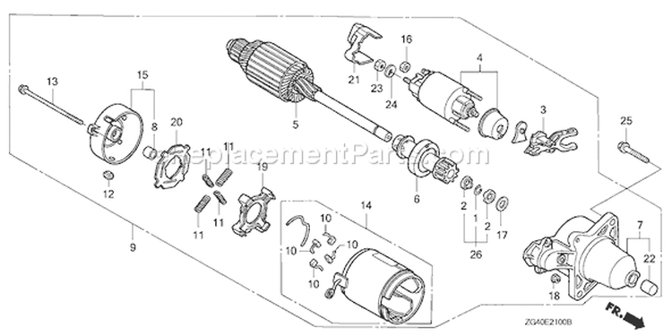 Page R Diagram and Parts List for GD320 Type VAE - VIN# GPB-1000001-1008896 Honda Engine