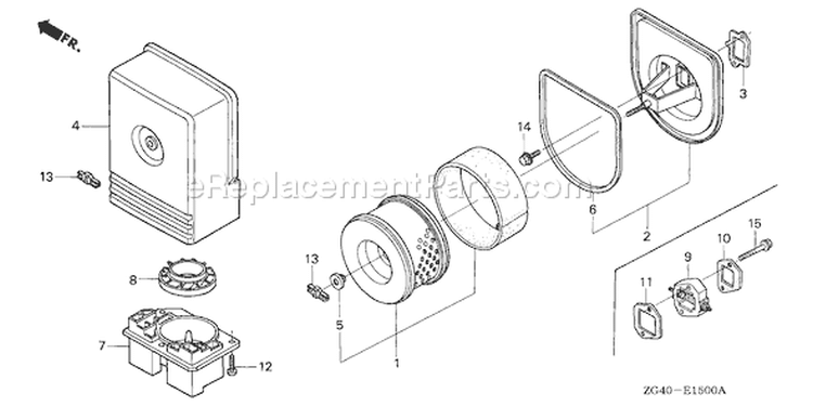 Page A Diagram and Parts List for GD320 Type VAE - VIN# GPB-1000001-1008896 Honda Engine