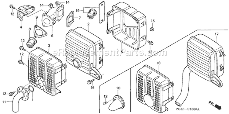 Page N Diagram and Parts List for GD320 Type VAE - VIN# GPB-1000001-1008896 Honda Engine