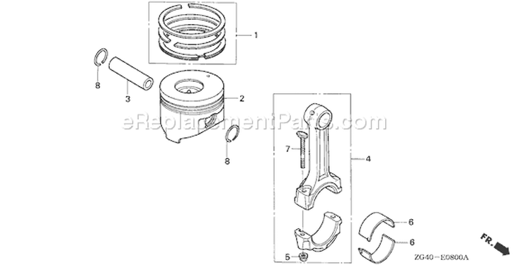 Page P Diagram and Parts List for GD320 Type VAE - VIN# GPB-1000001-1008896 Honda Engine