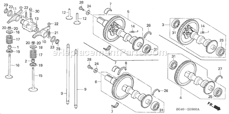 Page B Diagram and Parts List for GD320 Type VAE - VIN# GPB-1000001-1008896 Honda Engine
