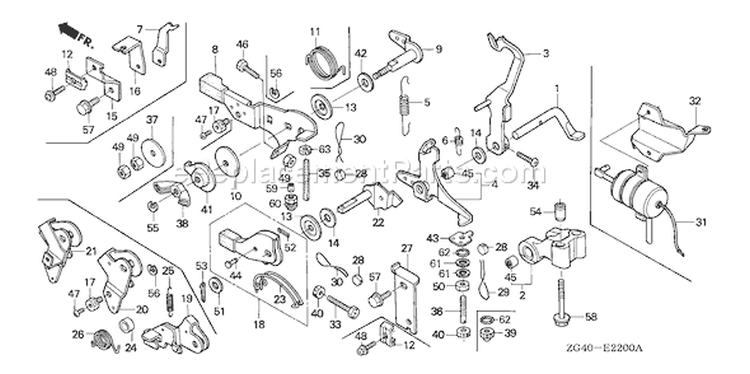 Page C Diagram and Parts List for GD320 Type VAE - VIN# GPB-1000001-1008896 Honda Engine