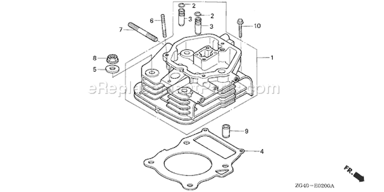 Page G Diagram and Parts List for GD320 Type VAE - VIN# GPB-1000001-1008896 Honda Engine
