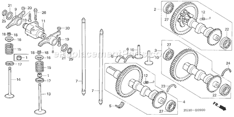 Page B Diagram and Parts List for GD410 Type QAE - VIN# GPA-1000001 Honda Engine