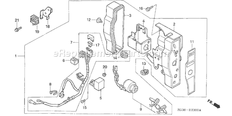 Page C Diagram and Parts List for GD410 Type QAE - VIN# GPA-1000001 Honda Engine