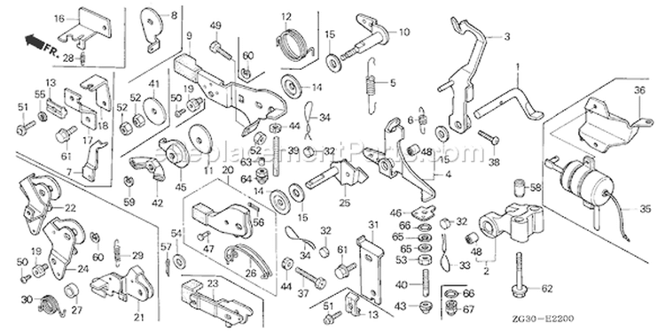 Page D Diagram and Parts List for GD410 Type QAE - VIN# GPA-1000001 Honda Engine