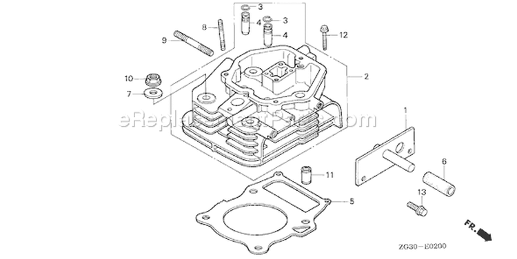 Page G Diagram and Parts List for GD410 Type QAE - VIN# GPA-1000001 Honda Engine