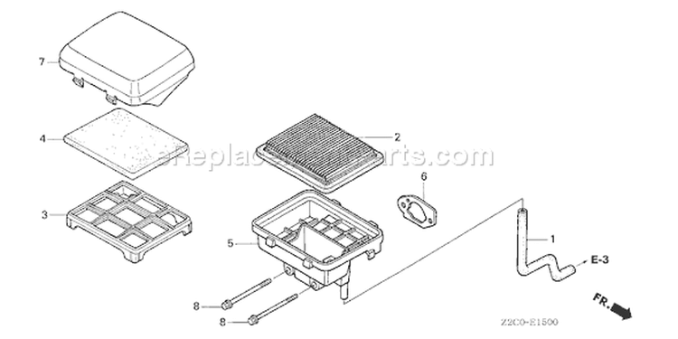 Page A Diagram and Parts List for GS190A Type QBA2 - VIN# GCACA-1000001-9999999 Honda Engine