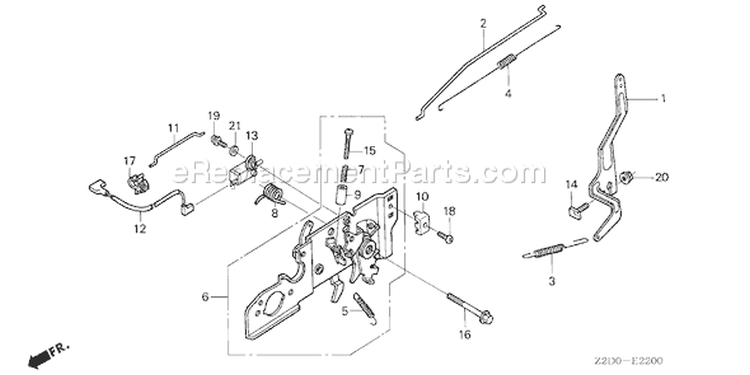 Page D Diagram and Parts List for GSV190A Type A1G7 - VIN# GJACA-1000001 Honda Engine