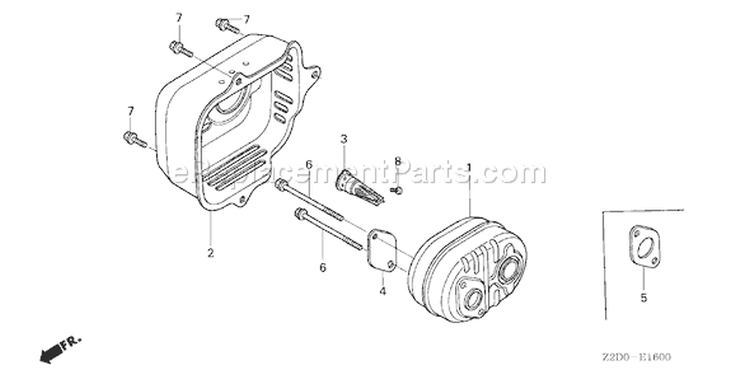Page J Diagram and Parts List for GSV190A Type N1R - VIN# GJACA-1000001 Honda Engine