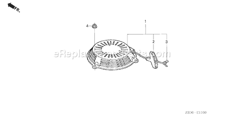 Page M Diagram and Parts List for GSV190A Type N1R - VIN# GJACA-1000001 Honda Engine