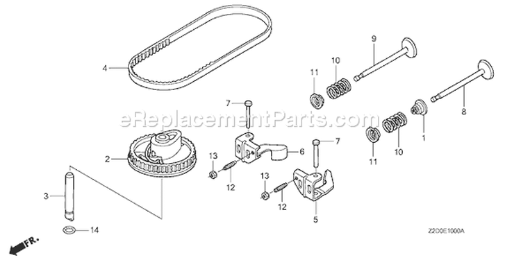 Page B Diagram and Parts List for GSV190A Type N1R - VIN# GJACA-1000001 Honda Engine