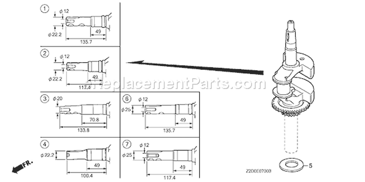 Page E Diagram and Parts List for GSV190A Type N1R - VIN# GJACA-1000001 Honda Engine