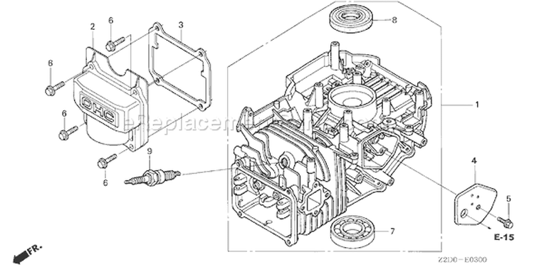 Page F Diagram and Parts List for GSV190A Type N1R - VIN# GJACA-1000001 Honda Engine