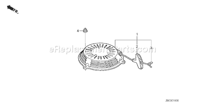 Page O Diagram and Parts List for GSV190LA Type S3A - VIN# GJACA-1035731 Honda Engine