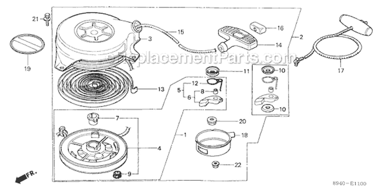 Page M Diagram and Parts List for GV200 Type N10 - VIN# -1000001-1215266 Honda Engine