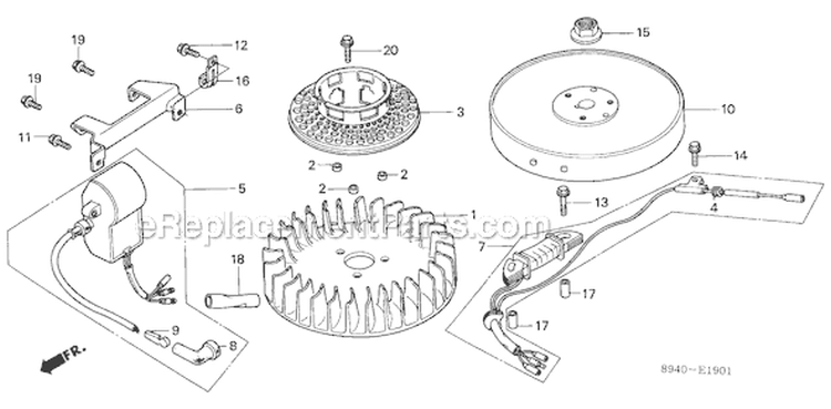 Page G Diagram and Parts List for GV200 Type N10 - VIN# -1000001-1215266 Honda Engine
