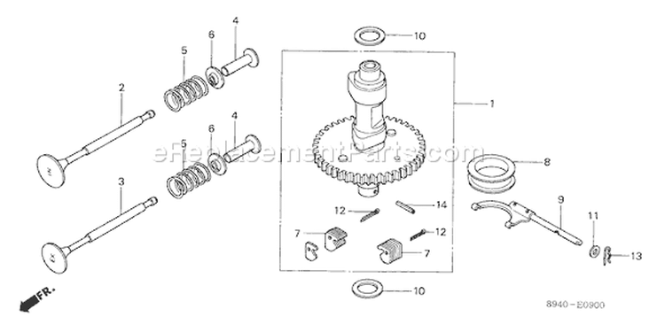 Page B Diagram and Parts List for GV200 Type N4C - VIN# -1000001-1215266 Honda Engine