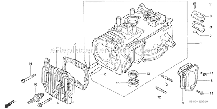 Page E Diagram and Parts List for GV200 Type N4C - VIN# -1000001-1215266 Honda Engine