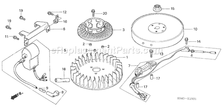 Page G Diagram and Parts List for GV200 Type N40 - VIN# -1000001-1215266 Honda Engine