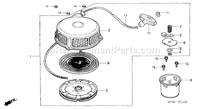 Page L Diagram and Parts List for GV35 Type N2 - VIN# -1000001-1025027 Honda Engine