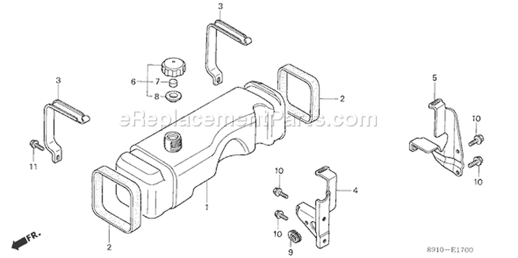 Page J Diagram and Parts List for GV400 Type ADAA - VIN# -1000001-1006101 Honda Engine