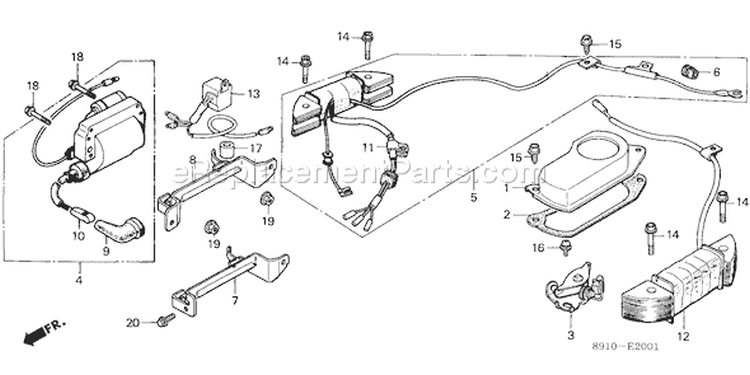 Page K Diagram and Parts List for GV400K1 Type ADJD - VIN# GV400-2000001-2094026 Honda Engine