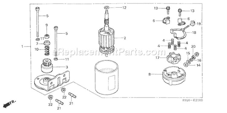 Page M Diagram and Parts List for GV400 Type ADJB - VIN# -1000001-1006101 Honda Engine