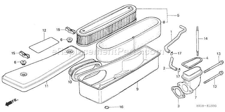 Page A Diagram and Parts List for GV400 Type ADJB - VIN# -1000001-1006101 Honda Engine