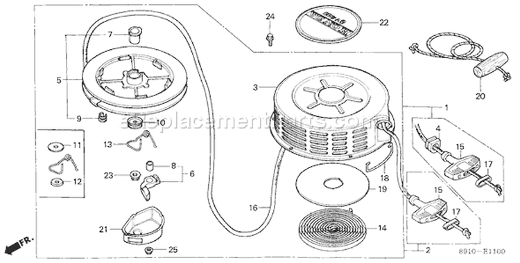 Page L Diagram and Parts List for GV400 Type ADJB - VIN# -1000001-1006101 Honda Engine