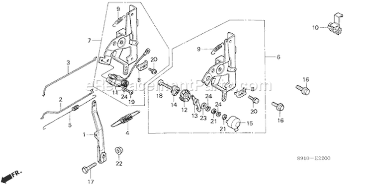 Page D Diagram and Parts List for GV400 Type ADJB - VIN# -1000001-1006101 Honda Engine