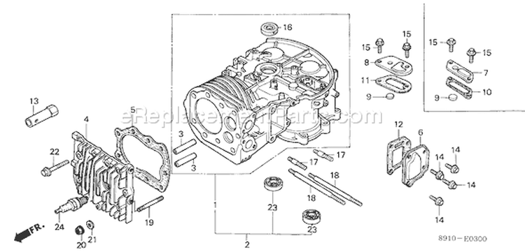 Page F Diagram and Parts List for GV400 Type ADJB - VIN# -1000001-1006101 Honda Engine