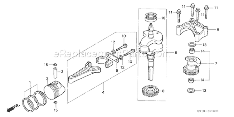 Page E Diagram and Parts List for GV400 Type ADJB - VIN# -1000001-1006101 Honda Engine